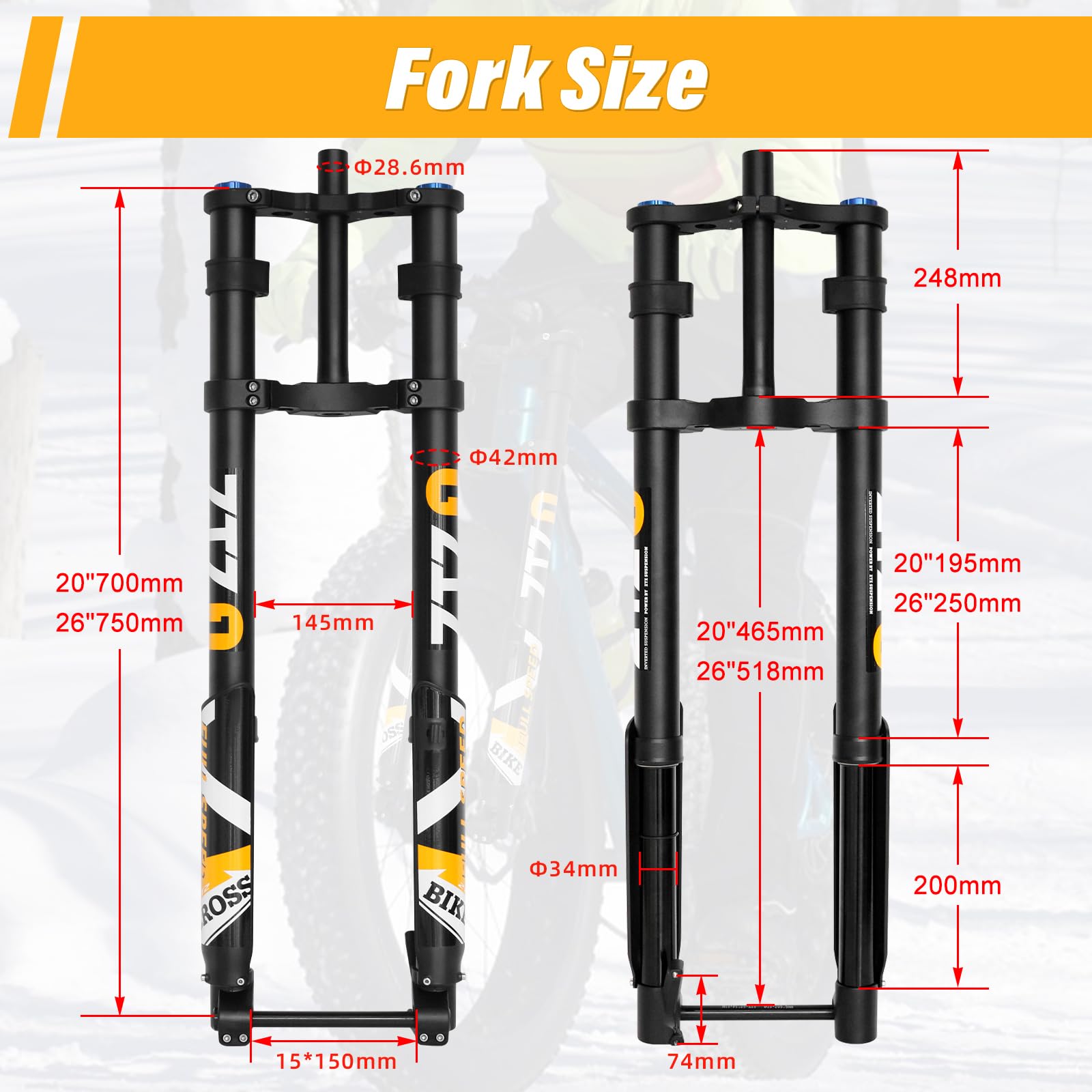 20/26 Inch Fat Tire Bike Air S - đánh giá và giá Mtb Fork Air