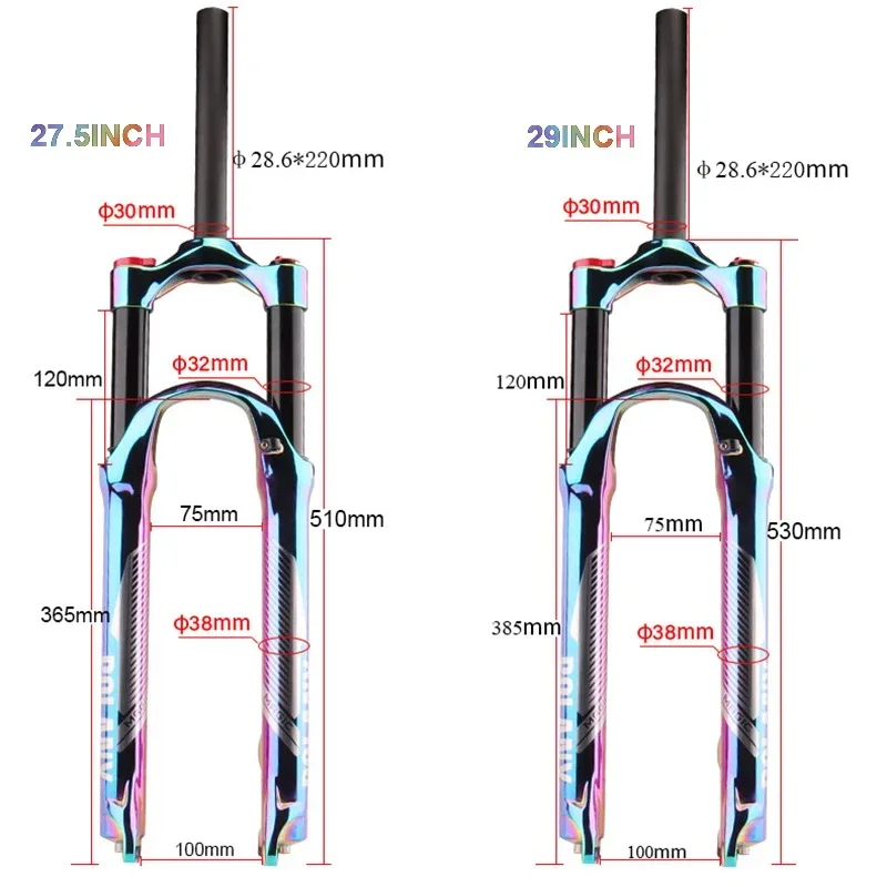 Rainbow 27.5/ 29er Suspension  - đánh giá và giá Mtb Fork Air