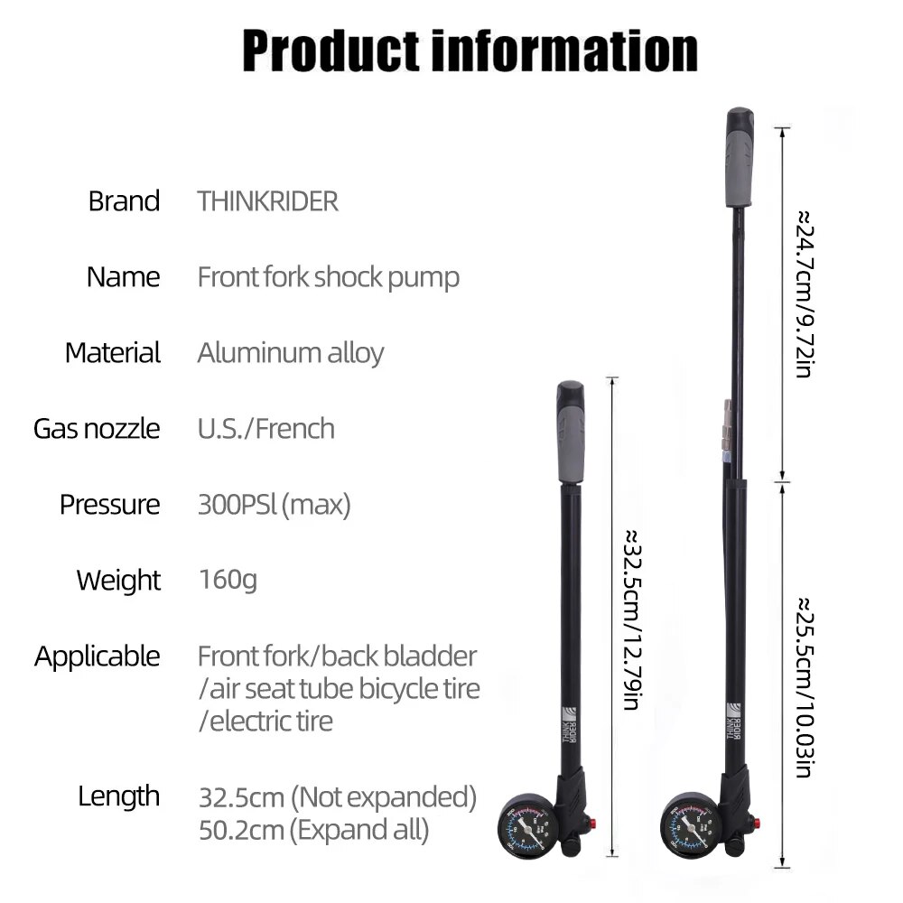 ThinkRider Portable High-press - đánh giá và giá Mtb Fork Air